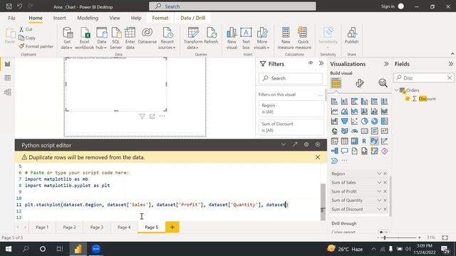 Python Power bi Interigation || Area Chart || Python Visuals смотреть онлайн