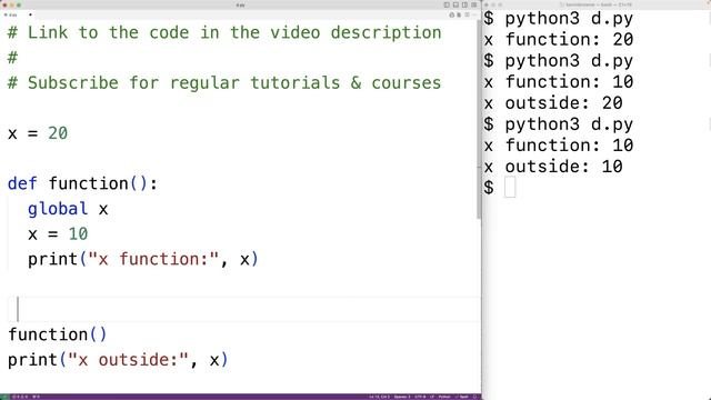 global Keyword | Python Tutorial смотреть онлайн