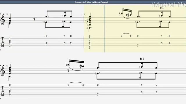 Guitar TAB - Niccolò Paganini : Opus 35 Romance in A Minor | Tutorial Sheet Lesson #iMn смотреть онлайн