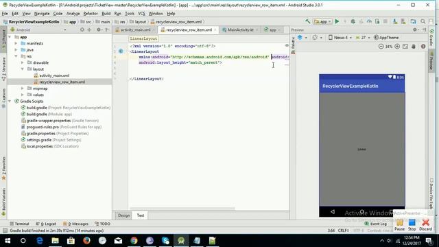 How To Create a RecyclerView in Kotlin on Android Studio 3. 0 part 1-Latest Kotlin Programming смотреть онлайн