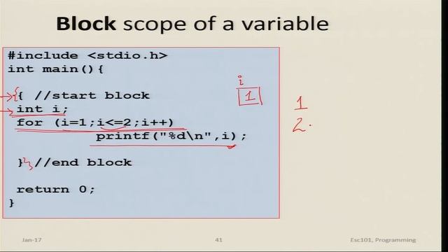 Scope of Variables I - C programming in Hindi - By IIT Kanpur смотреть онлайн