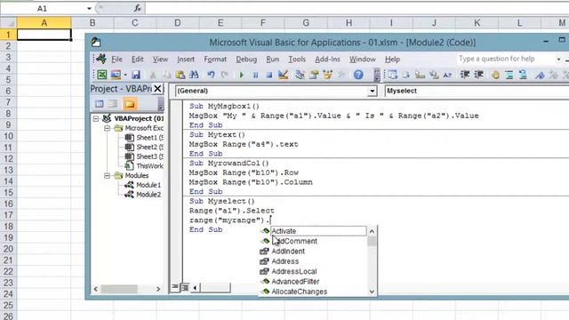 كورس Excel VBA الدرس 18 شرح الخاصية Range Select смотреть онлайн