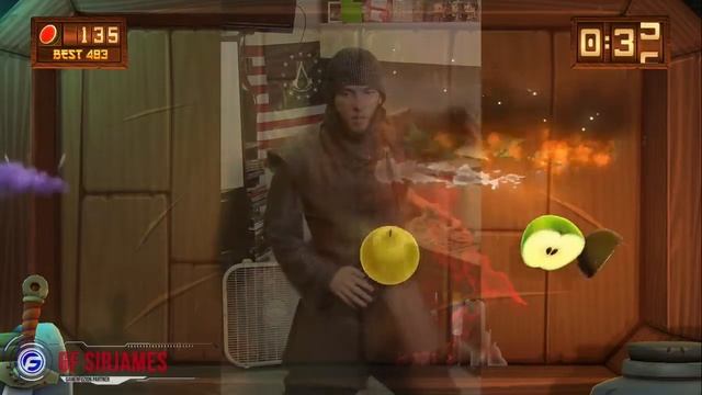 Fruit Ninja Kinect 2 Gameplay Flamming Hands смотреть онлайн