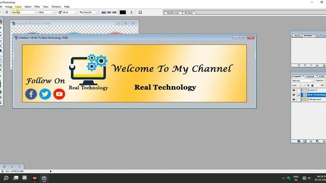How To Make Professional YouTube Banner on Adobe Photoshop 7.0 | Channel Banner Kaise Banaye. смотреть онлайн