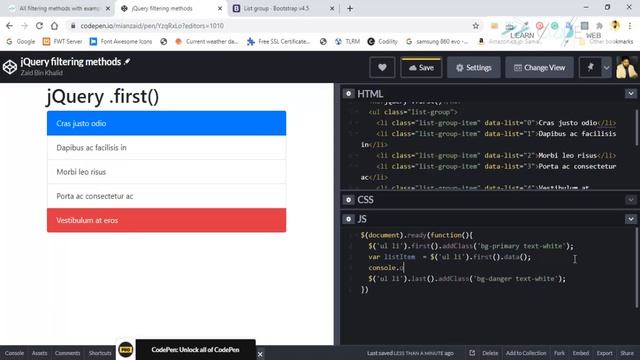 All filtering methods with example in jQuery - In Urdu / Hindi - Learncodeweb смотреть онлайн