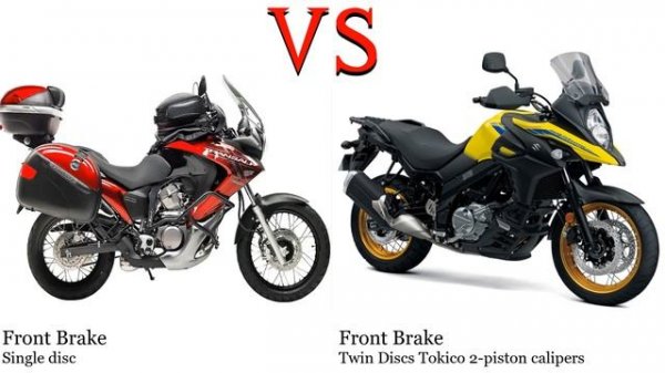 Honda XL 700 Transalp vs Suzuki V Strom 650 Test specification comparison