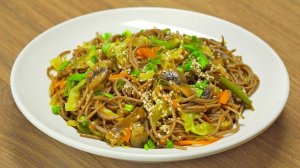 Гречневая лапша с овощами. Рецепт от Всегда Вкусно.