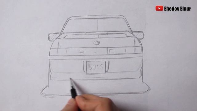 Как нарисовать машину Toyota Mark 2 | Ehedov Elnur смотреть онлайн