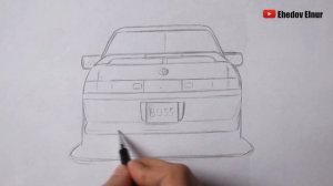 Как нарисовать машину Toyota Mark 2 | Ehedov Elnur