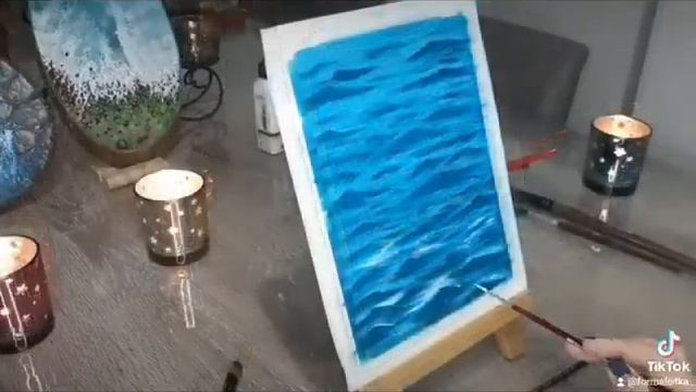 Рисую морскую воду. холст | акрил смотреть онлайн