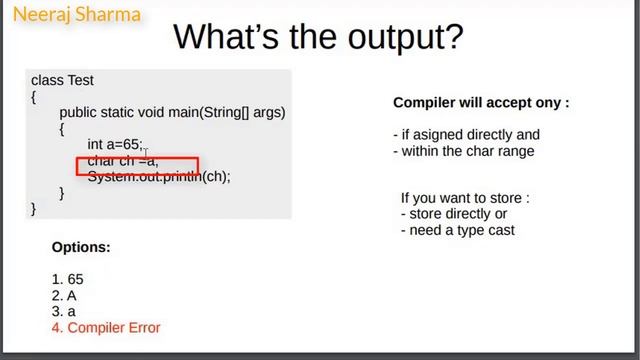 char quiz 4: type conversion and casting in java | Java Quiz |Java Test | Java Questions & Solution смотреть онлайн