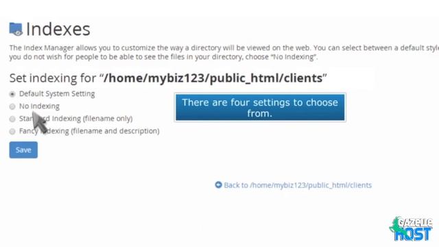cPanel Index Manager - Control Panel - Web Hosting Tutorials - GazelleHost.com/whu смотреть онлайн