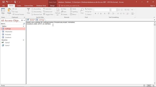 SQL in MS Access - Tabelleneinträge neu erstellen und löschen mit INSERT INTO und DELETE смотреть онлайн