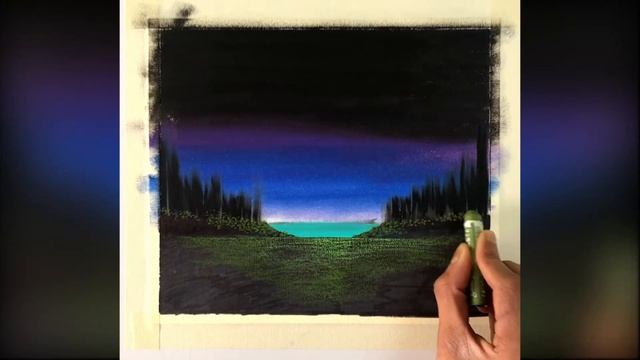Wow ! Easiest way to draw a beautiful night sky with shooting star using oil pastel - full tutorial смотреть онлайн