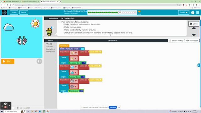 Code.org Express: Lesson 6 - Making Sprites (23 - 24) смотреть онлайн