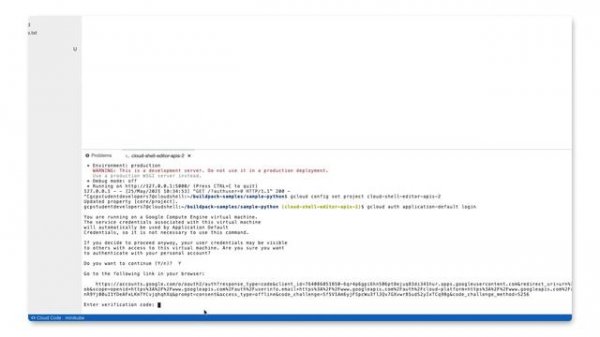 Using Cloud APIs with Cloud Shell Editor