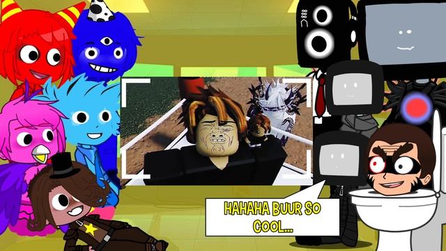 Skibidi toilet(gacha)+Garten of Banban react to Skibidi toilet 54 & Buur Roblox (MEMES)Funny Moment смотреть онлайн
