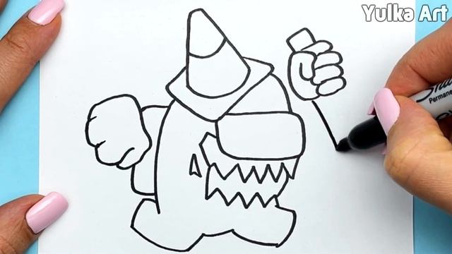 How To Draw Among Us Impostor V4 | FNF V4 Mods | Drawing Among Us Impostor