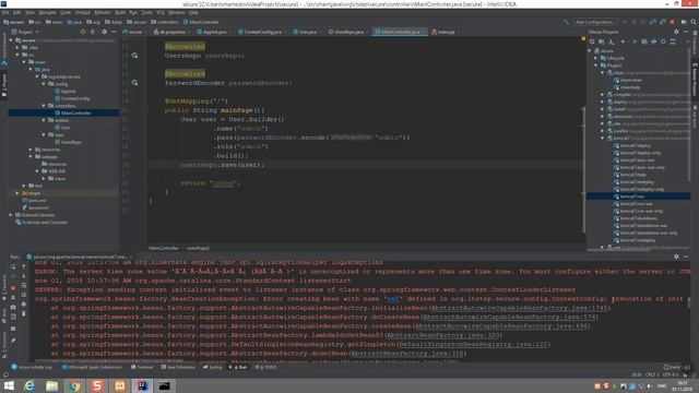 Java. Введение в SpringSecurity. Пример авторизации. смотреть онлайн