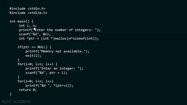 Dynamic Memory Allocation using malloc() смотреть онлайн