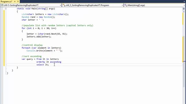C# 9.5: Sorting Letters and Removing Duplicates With LINQ смотреть онлайн