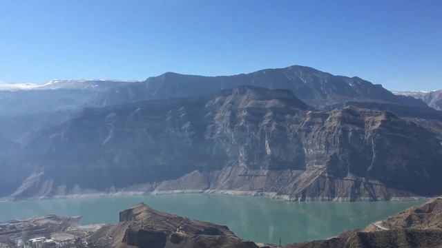 П. Шамилькала 09.03.2019 год Вид с гор. Унцукульский район Дагестан Россия смотреть онлайн