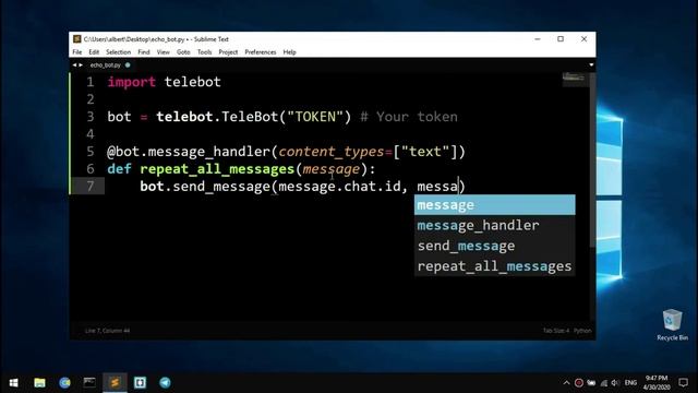 Telegram bot in Python for begginers смотреть онлайн