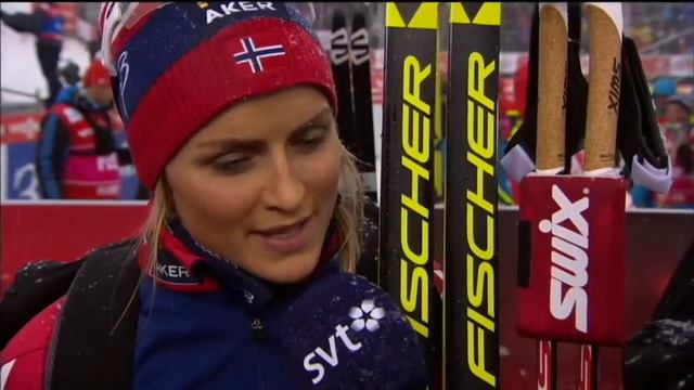 Therese Johaug interview after 10km F individual VM Falun 2015 смотреть онлайн