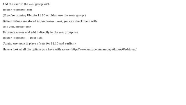 Ubuntu: How can I create an administrator user from the command line? смотреть онлайн