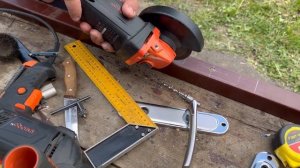 Установка врезка узкого замка с ручкой в металлические двери калитку ворота