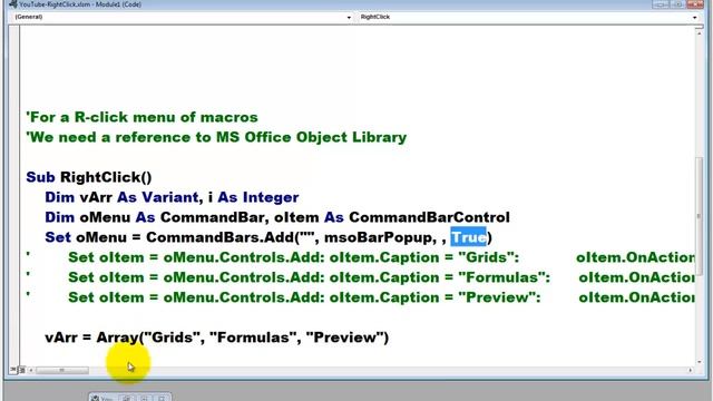 A Right-Click Menu for Your Macros in VBA смотреть онлайн