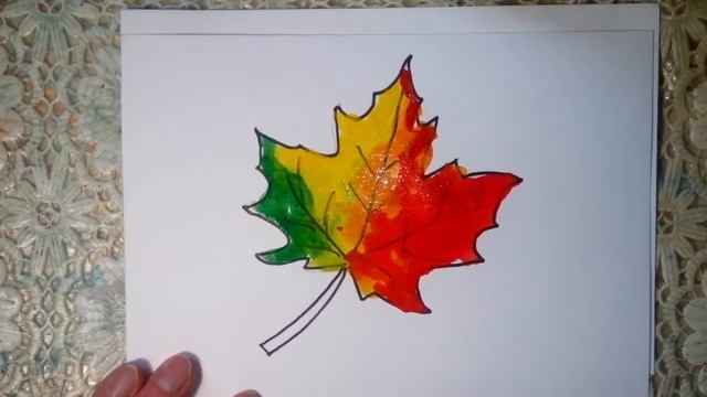 как нарисовать осенние листики акварелью для детей легко Creativity & Art of Olga Mishina смотреть онлайн