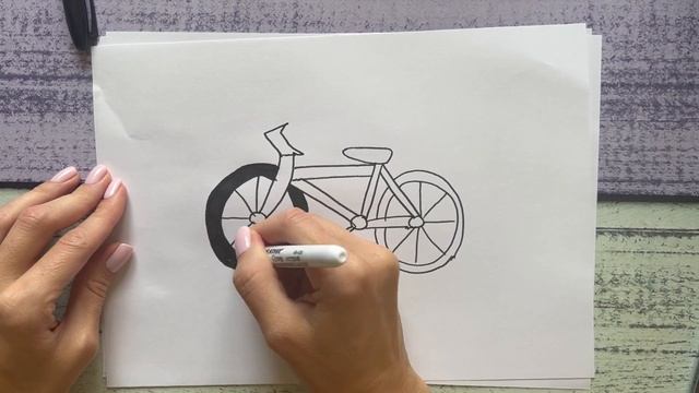 Как нарисовать ВЕЛОСИПЕД / BICYCLE / BICE смотреть онлайн