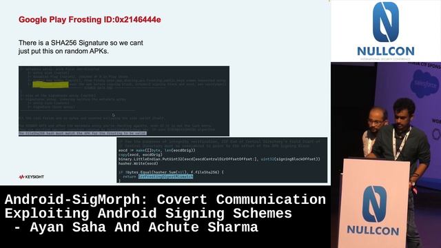 Android-SigMorph: Covert Communication Exploiting Android Signing Schemes: Ayan Saha & Achute Sharm смотреть онлайн