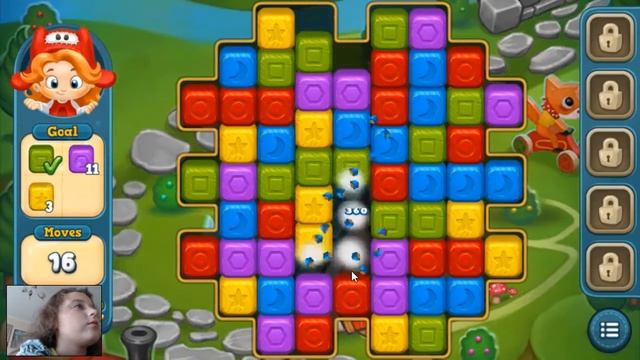 Детская игра Toy Blast.Проходим уровни с прикольной девченкой.