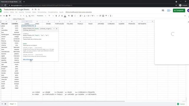 CÓMO TRADUCIR TEXTOS EN EXCEL (GOOGLE SHEETS) смотреть онлайн