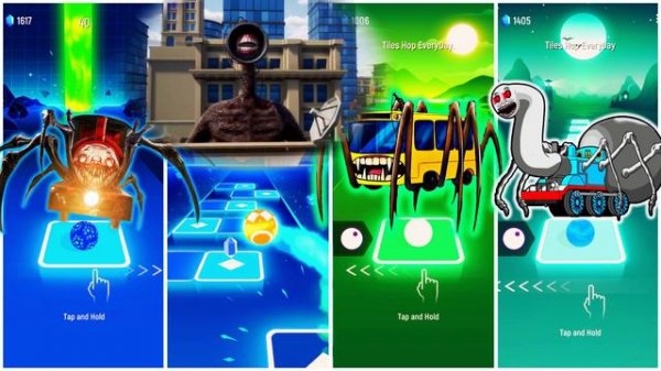 Choo Choo Charles VS Siren Head VS Bus Eater VS Spider Thomas EXE | Tiles Hop EDM Rush