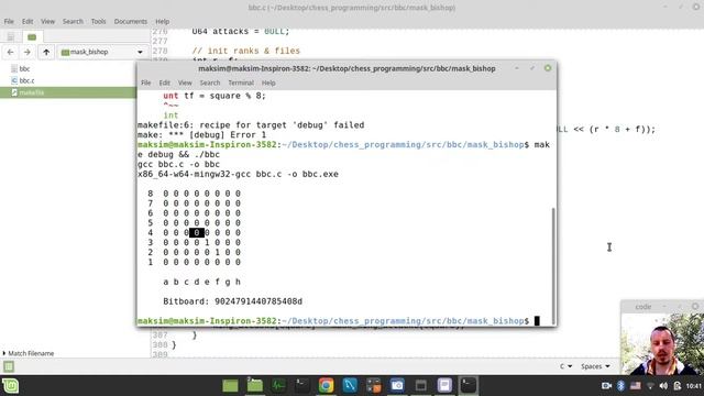Bitboard CHESS ENGINE in C: masking relevant bishop occupancy bits to form a key for MAGIC BITBOARD смотреть онлайн