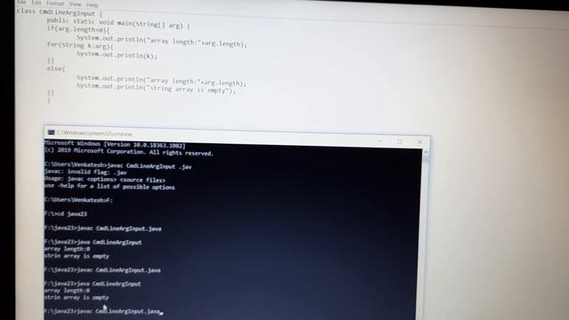 Taking input from Command line arguments program in notepad смотреть онлайн