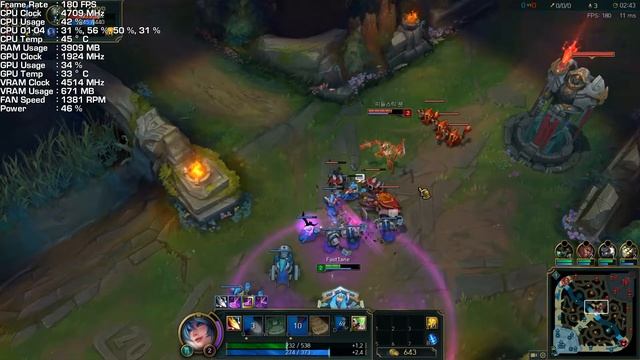 League of Legends (리그 오브 레전드) | Core i3-8350K 4.7GHz & GeForce GTX 1060 3GB смотреть онлайн