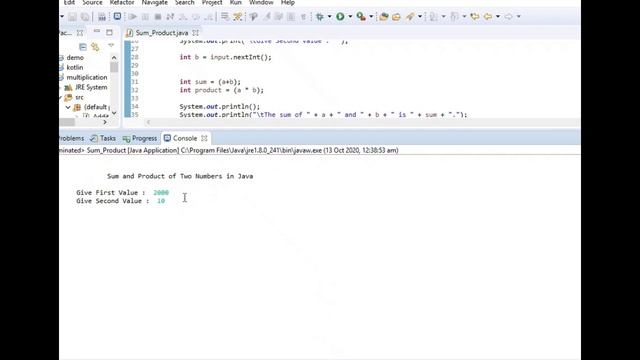 Sum and Product of Two Numbers in Java смотреть онлайн