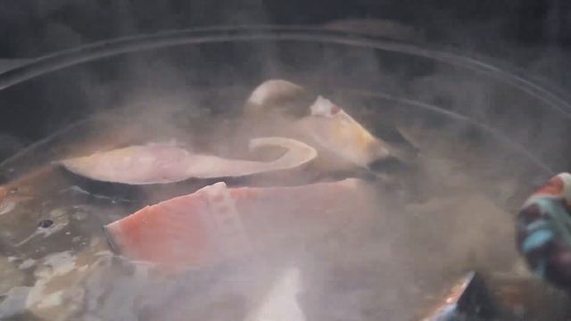 Уха / НАСТОЯЩАЯ РУССКАЯ УХА в казане на костре смотреть онлайн