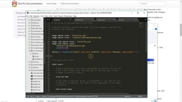 Renpy Tutorial: Customizing Characters смотреть онлайн