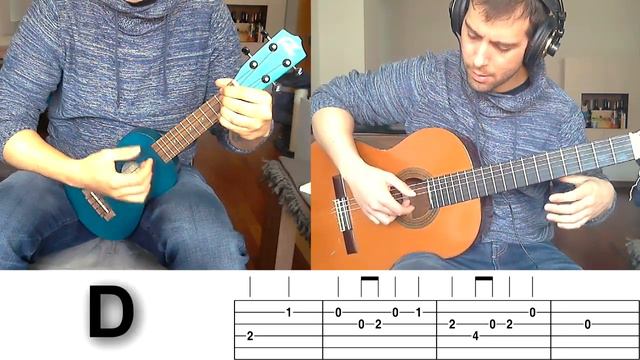 Somewhere Over The Rainbow - Guitar + Ukelele - TAB + CHORDS - Dependel Acorde смотреть онлайн