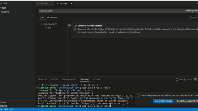 fatal: Authentication failed | Git | VS Code смотреть онлайн