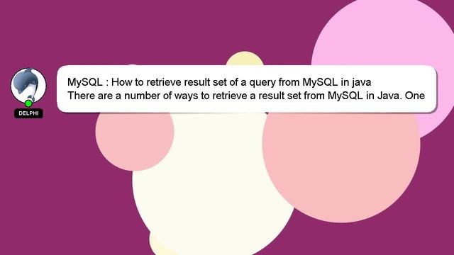 MySQL : How to retrieve result set of a query from MySQL in java смотреть онлайн