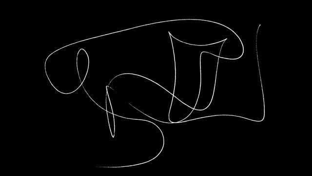 Minimalist White Lines on Black Background in Stop Motion 04 - Motion Graphic Stock Animation смотреть онлайн