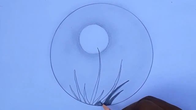 Circle drawing - pencil drawing in circle -easy circle scenery- easy flower drawing .easy circle ar смотреть онлайн