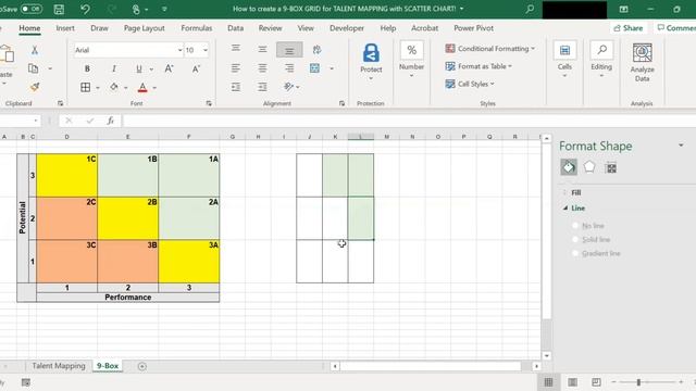 How to create a 9 BOX GRID for TALENT MAPPING with SCATTER CHART! смотреть онлайн