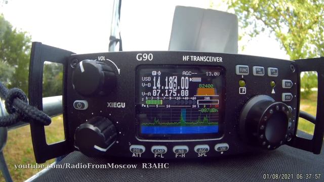 Xiegu G90 + EFHW на 20/10 метров // 1 августа 2021 года смотреть онлайн